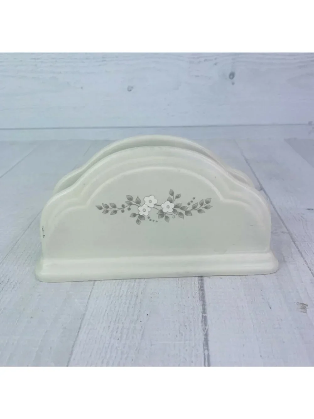 Vintage Pfaltzgraff HEIRLOOM Gray Stoneware White Floral 7